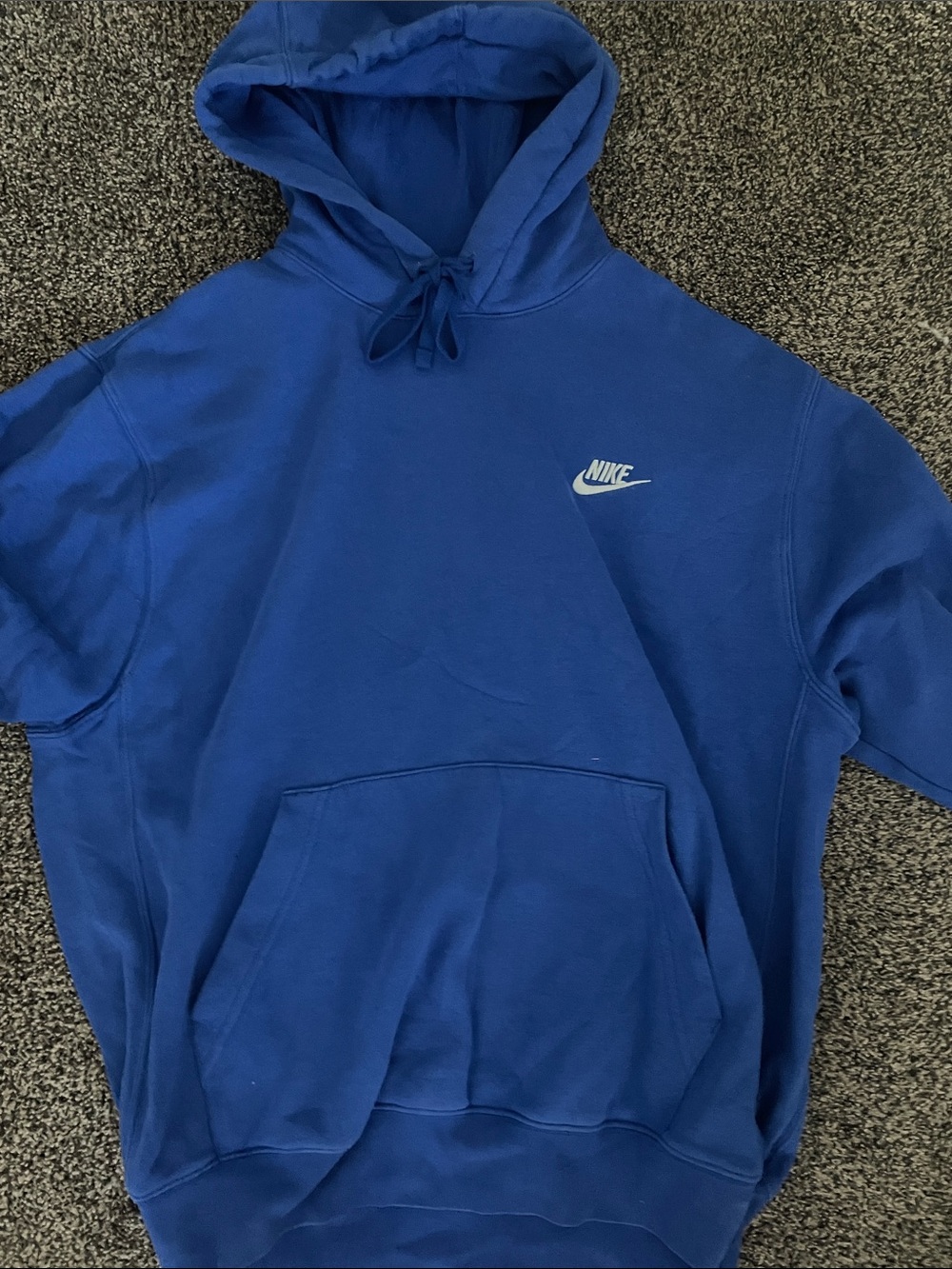 Nike Blue Crewneck Pullover Hoodie with Small Swoosh